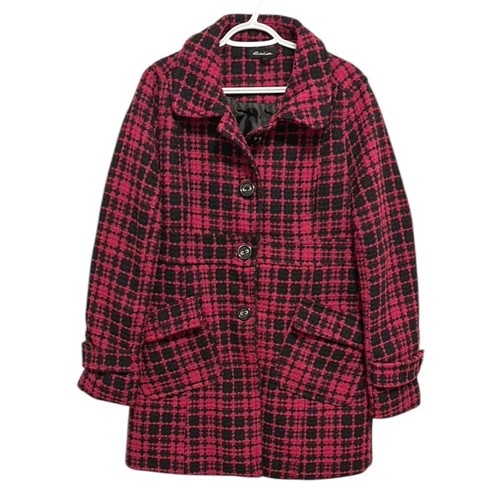 🍁C041 - Seductions Pink and Black Plaid Coat